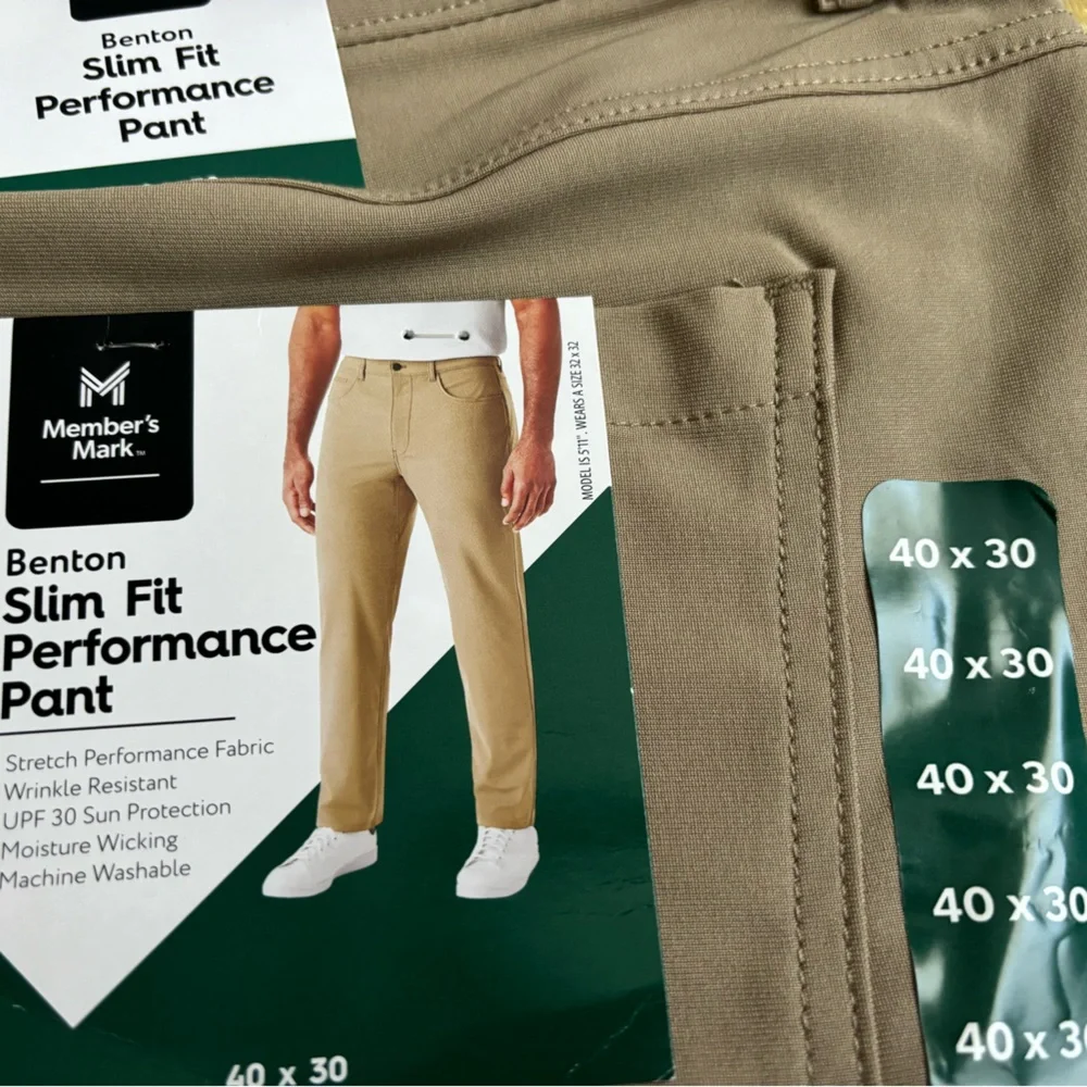 Members mark men’s Benton performance slim fit pant. Light comfy for summer. - Picture 7 of 8
